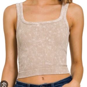 Zenana Outfitters Taupe Ribbed Tank Top NEW Various Sizes S/M L/XL
